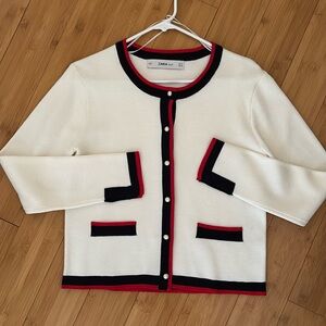 Zara knit with pearl buttons